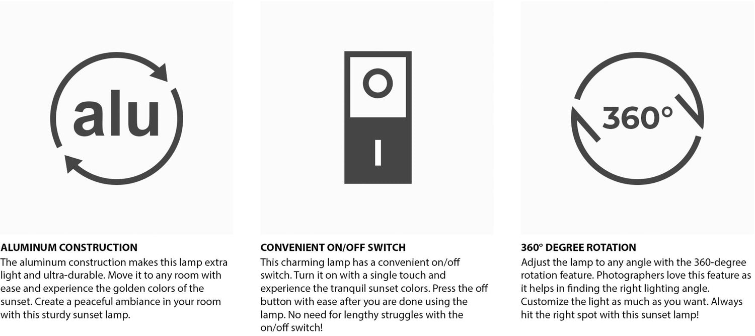 Sunset projection lamp constructional features
