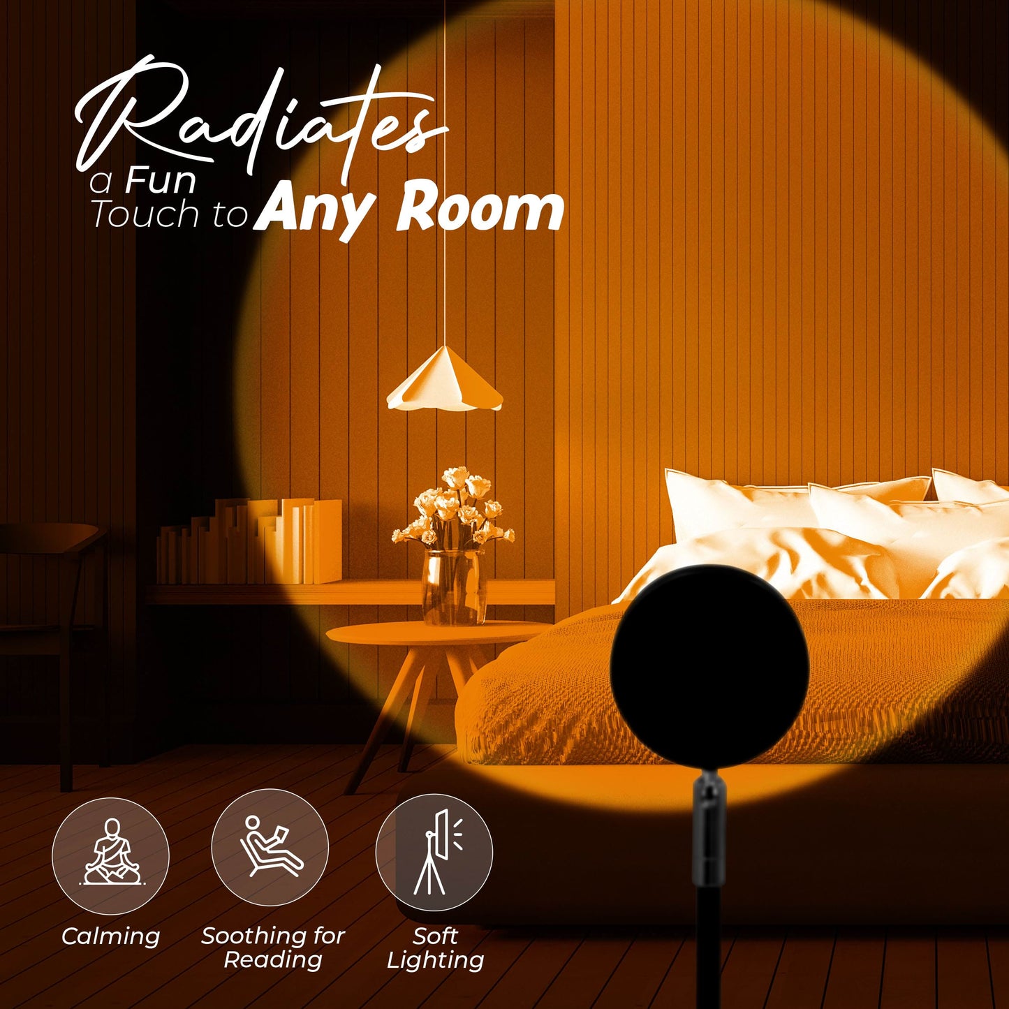 sunset red lamp features