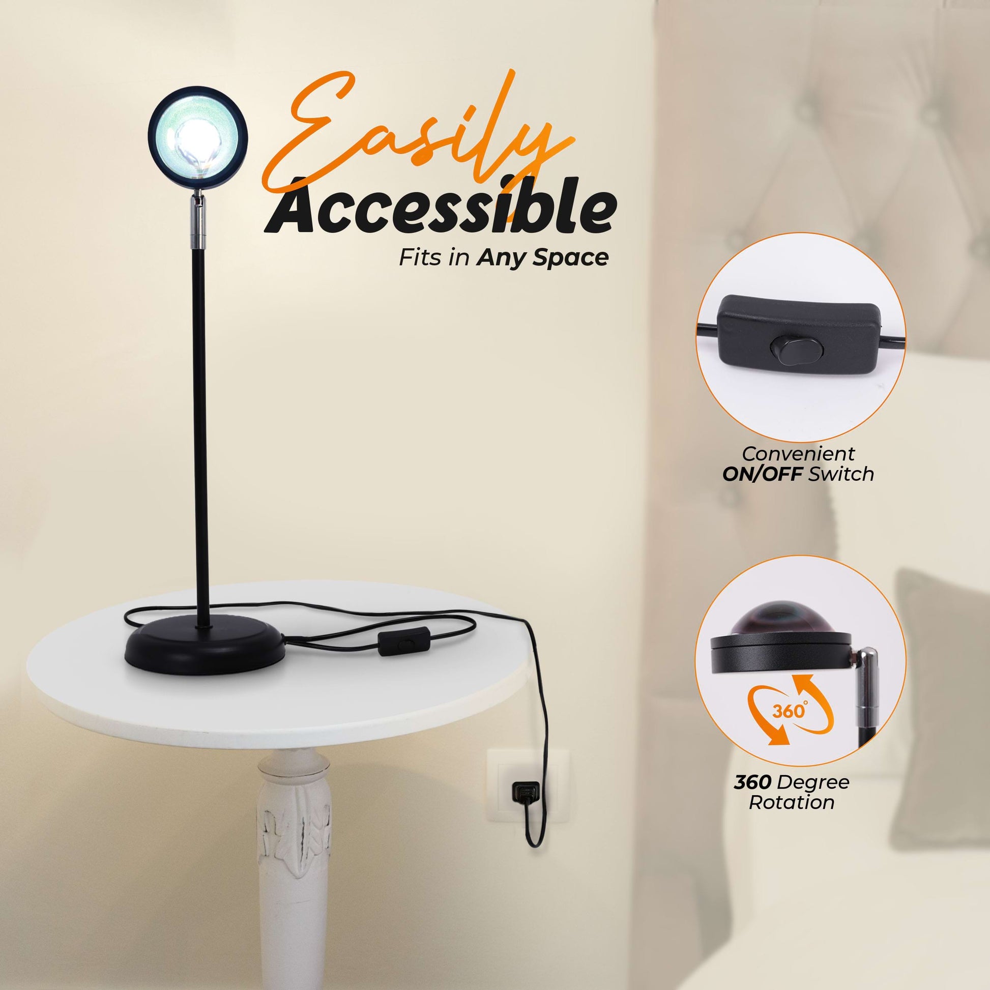 sunset red lamp features