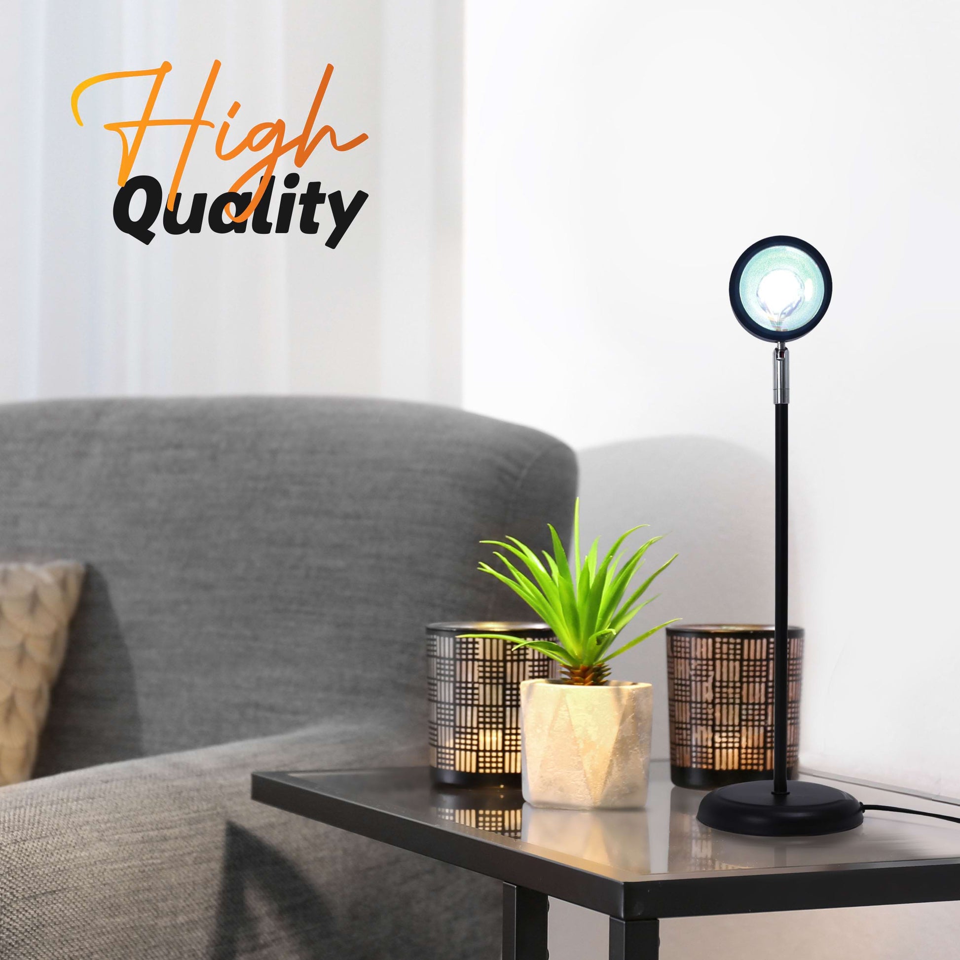 sunset red lamp on the table